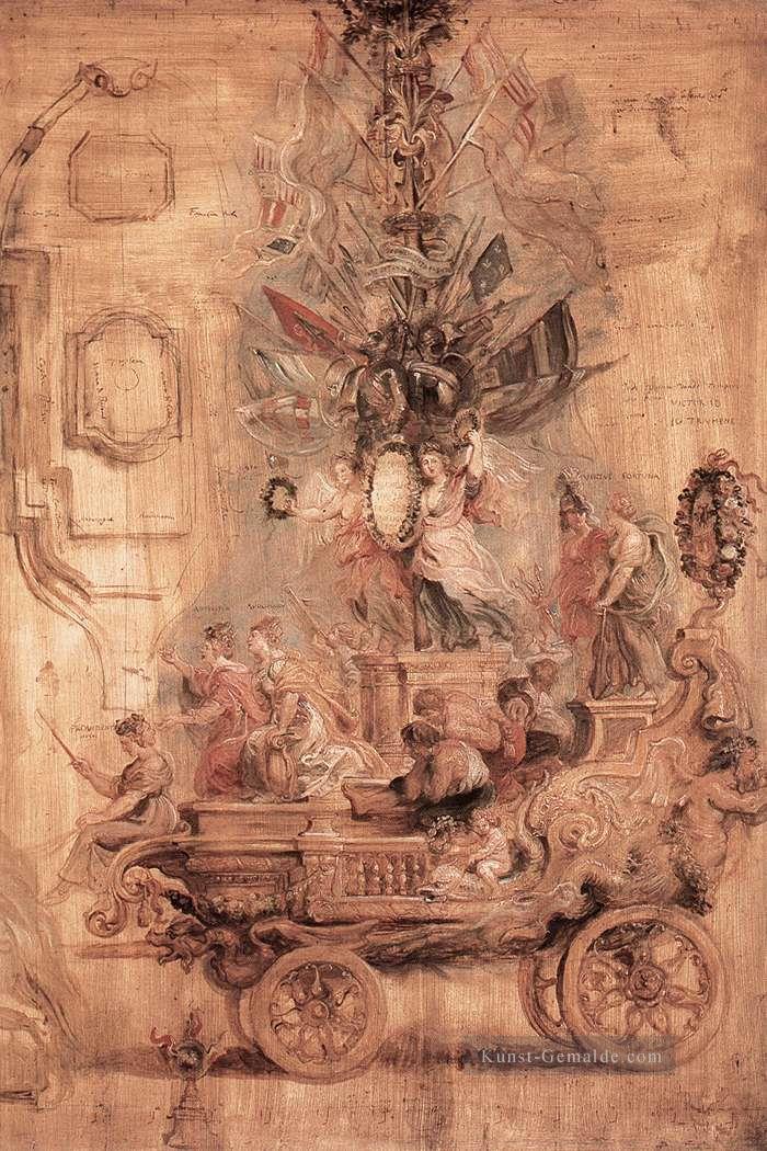 der Triumphwagen von Kallo Sketch Barock Peter Paul Rubens Ölgemälde